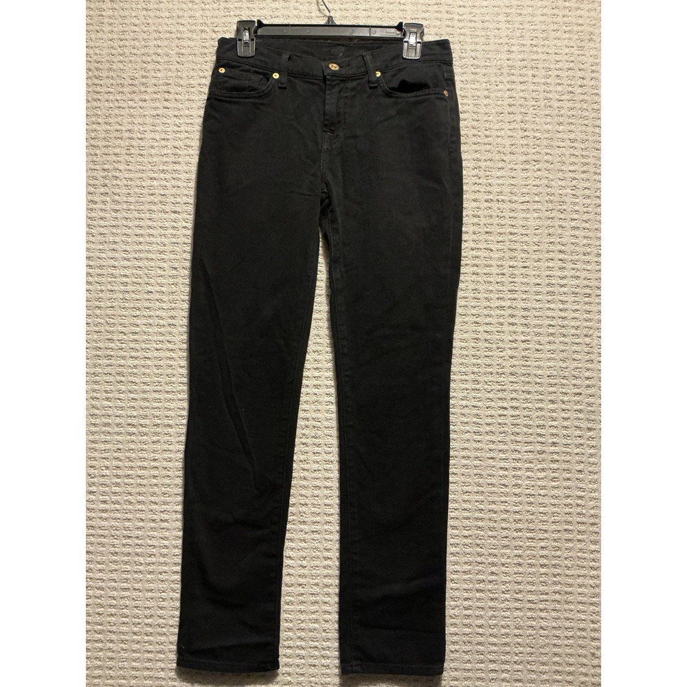 Seven 7 For All Mankind The Slim Cigarette Jeans Black 26 (28x29) Women